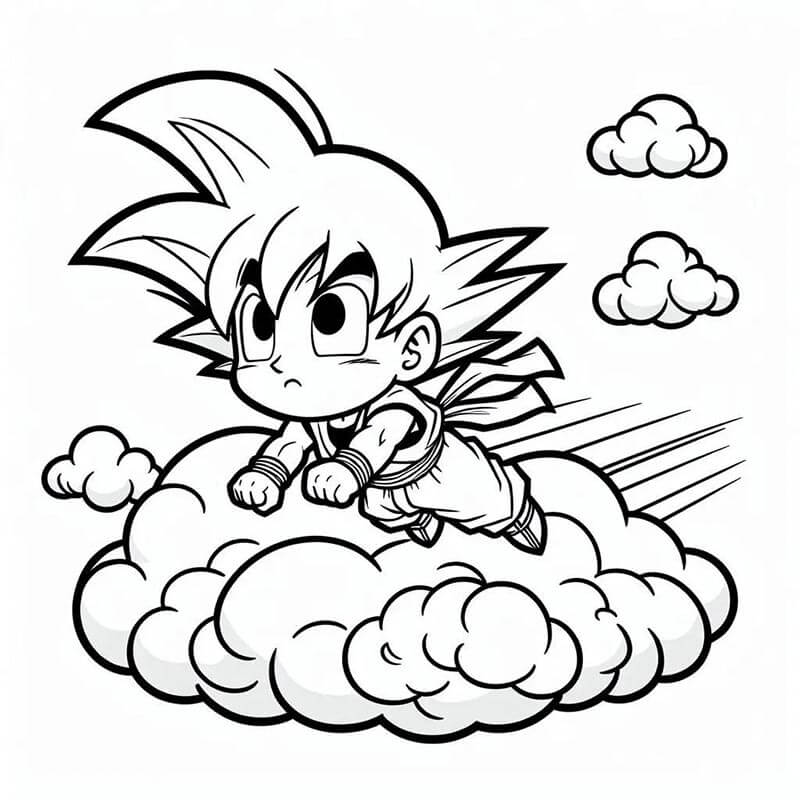 Zdarma Goku Vymalovatelné omalovánka