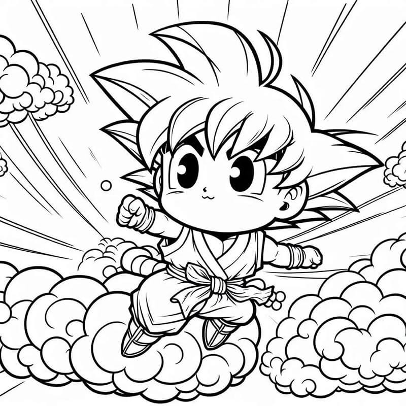 Zdarma Goku k Tisku pro Děti omalovánka