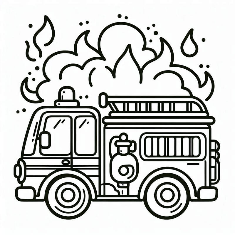 Zdarma Hasičské Auto Obrázek omalovánka