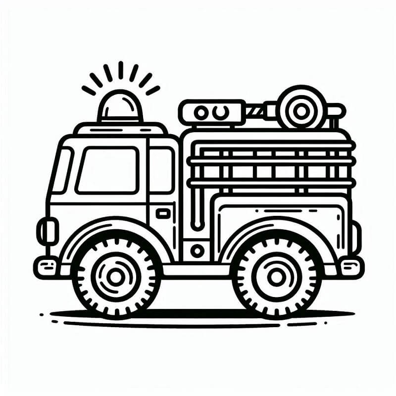 Zdarma Hasičské Auto pro Malé Děti omalovánka