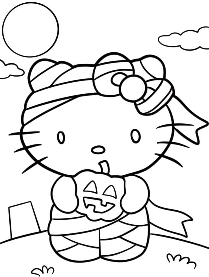 Zdarma Hello Kitty Vymalovatelné omalovánka