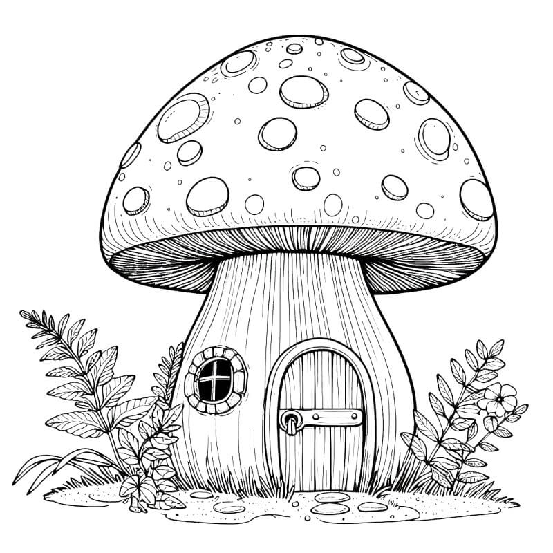 Zdarma Houba omalovánka