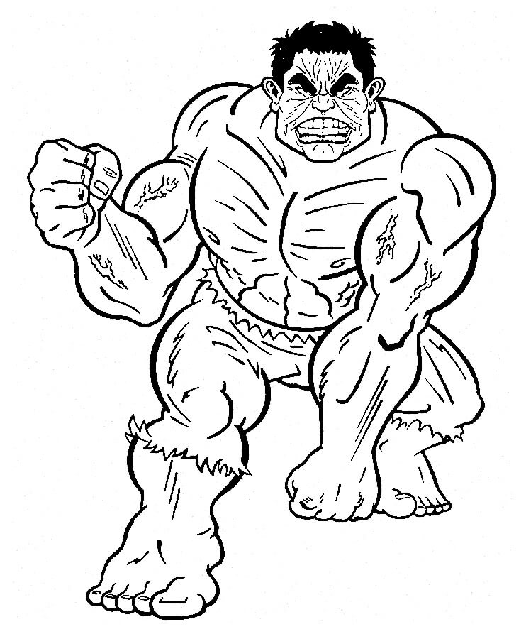 Zdarma Hulk k Tisku pro Děti omalovánka