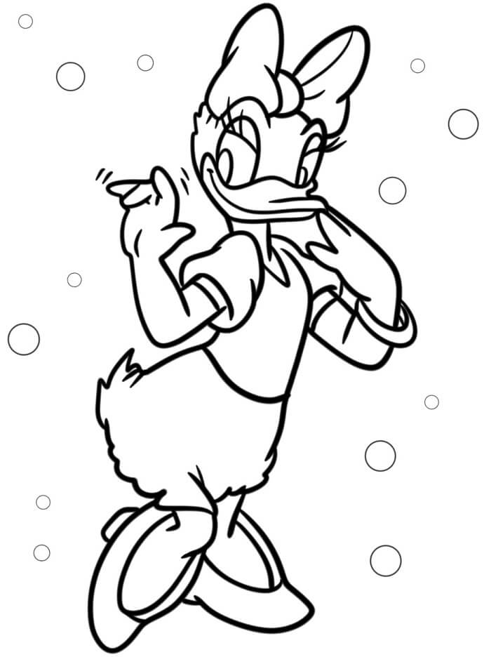 Zdarma Kačka Daisy pro Malé Děti omalovánka