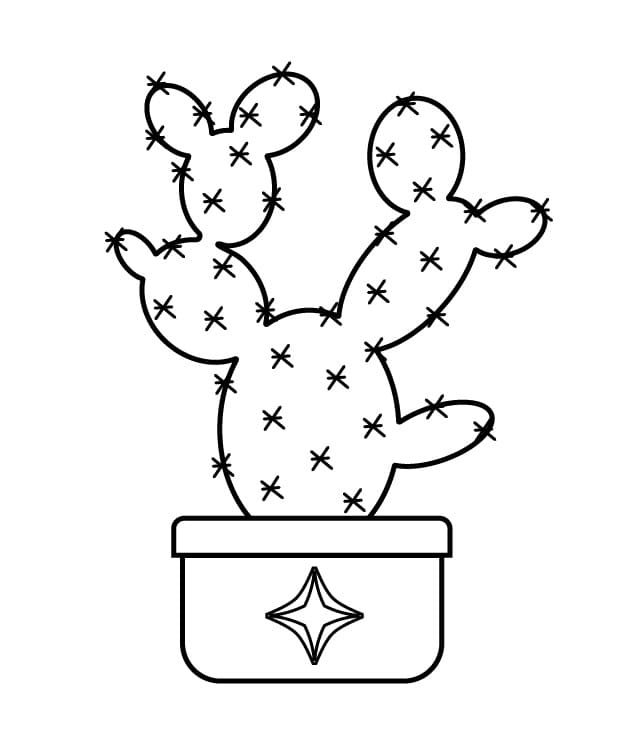 Zdarma Kaktus Vymalovatelné omalovánka