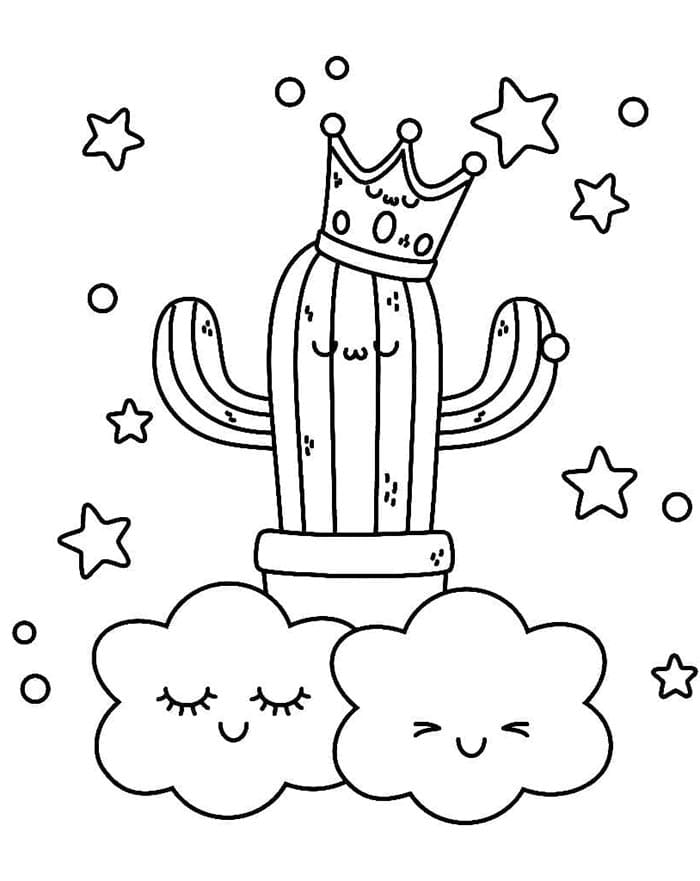 Zdarma Kaktus pro Malé Děti omalovánka