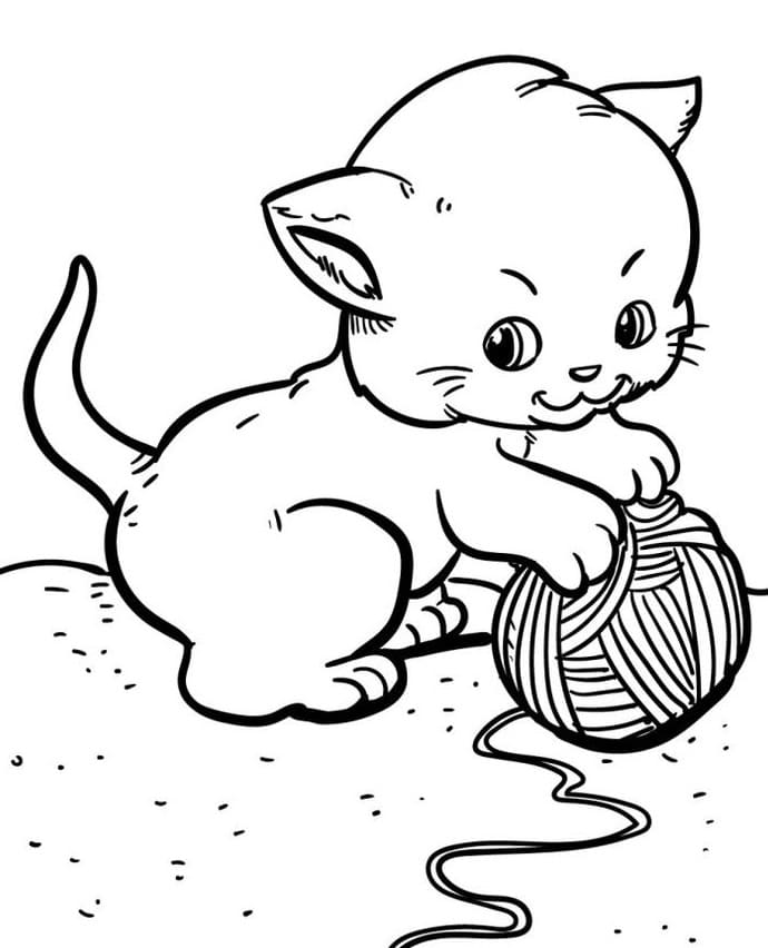 Zdarma Kočka pro Malé Děti omalovánka