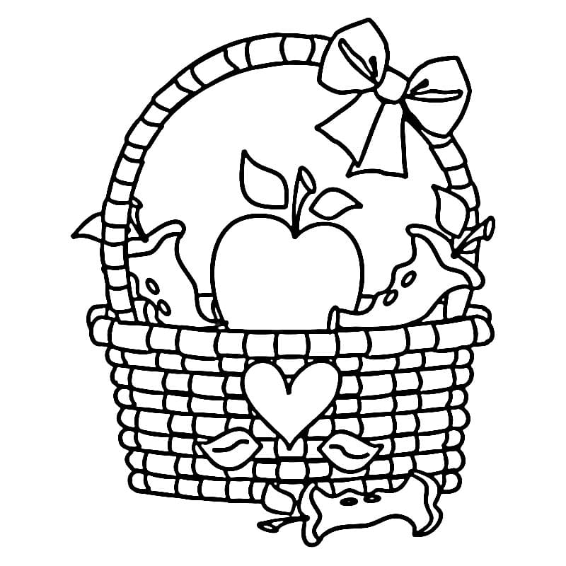 Zdarma Košík s Ovocem Obrázek omalovánka