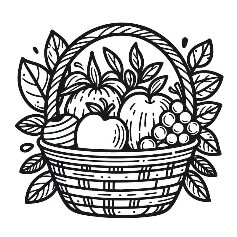 Zdarma Košík s Ovocem pro Malé Děti omalovánka