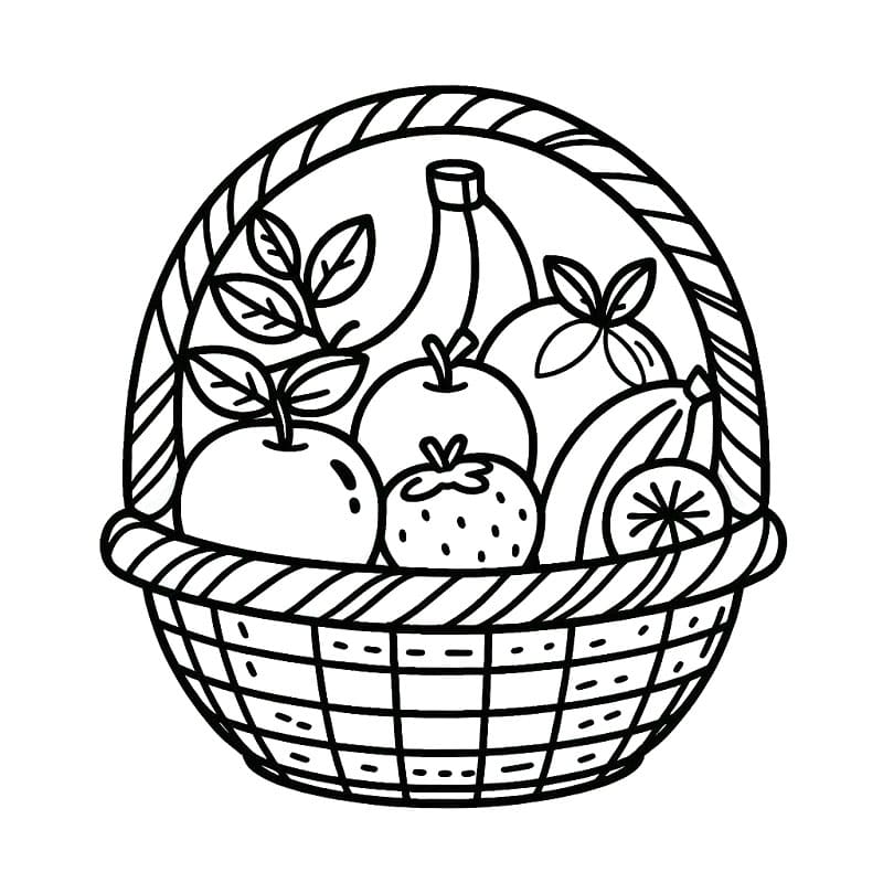 Zdarma Košík s Ovocem omalovánka