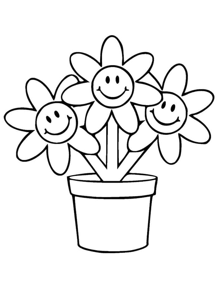 Zdarma Květináč Vymalovatelné omalovánka