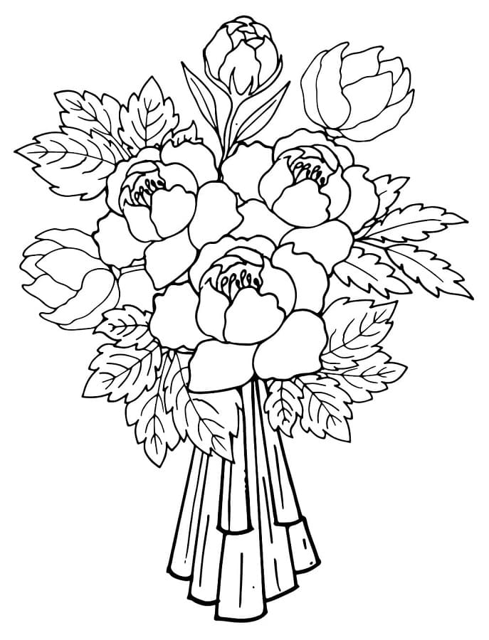 Zdarma Kytice Květin k Tisku pro Děti omalovánka