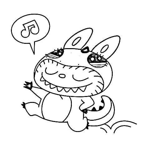 Zdarma Labubu Vymalovatelné omalovánka