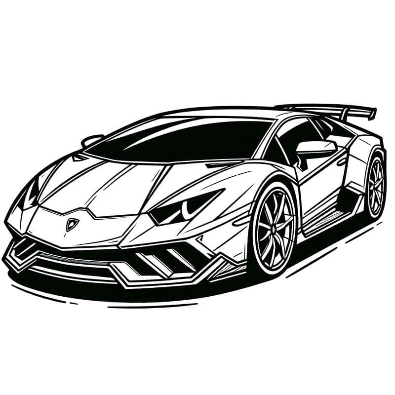 Zdarma Lamborghini k Tisku pro Děti omalovánka