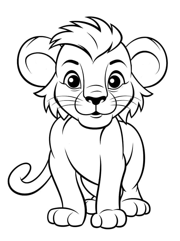 Zdarma Lev k Tisku pro Děti omalovánka