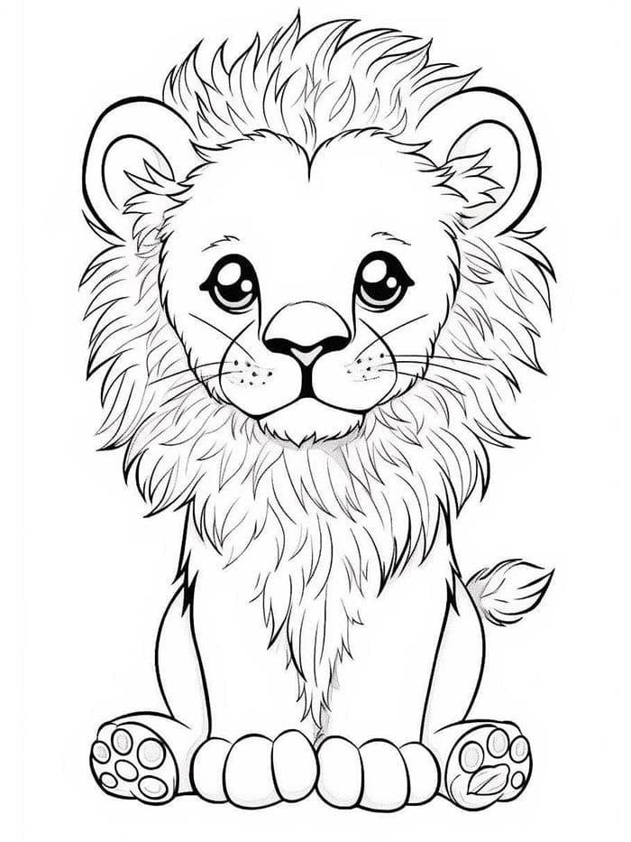Zdarma Lev pro Malé Děti omalovánka