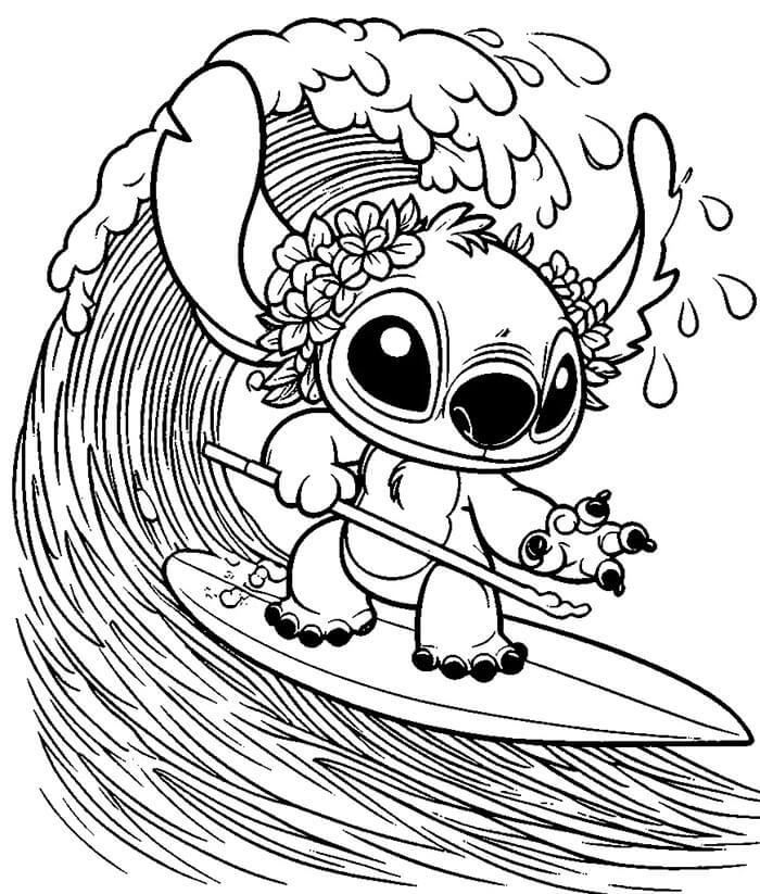 Zdarma Lilo a Stitch k Tisku pro Děti omalovánka