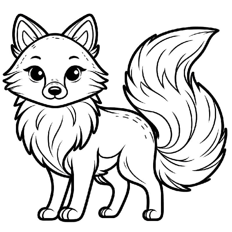 Zdarma Liška pro Malé Děti omalovánka