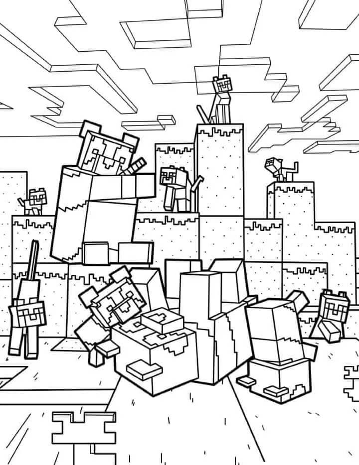 Zdarma Minecraft Vymalovatelné omalovánka