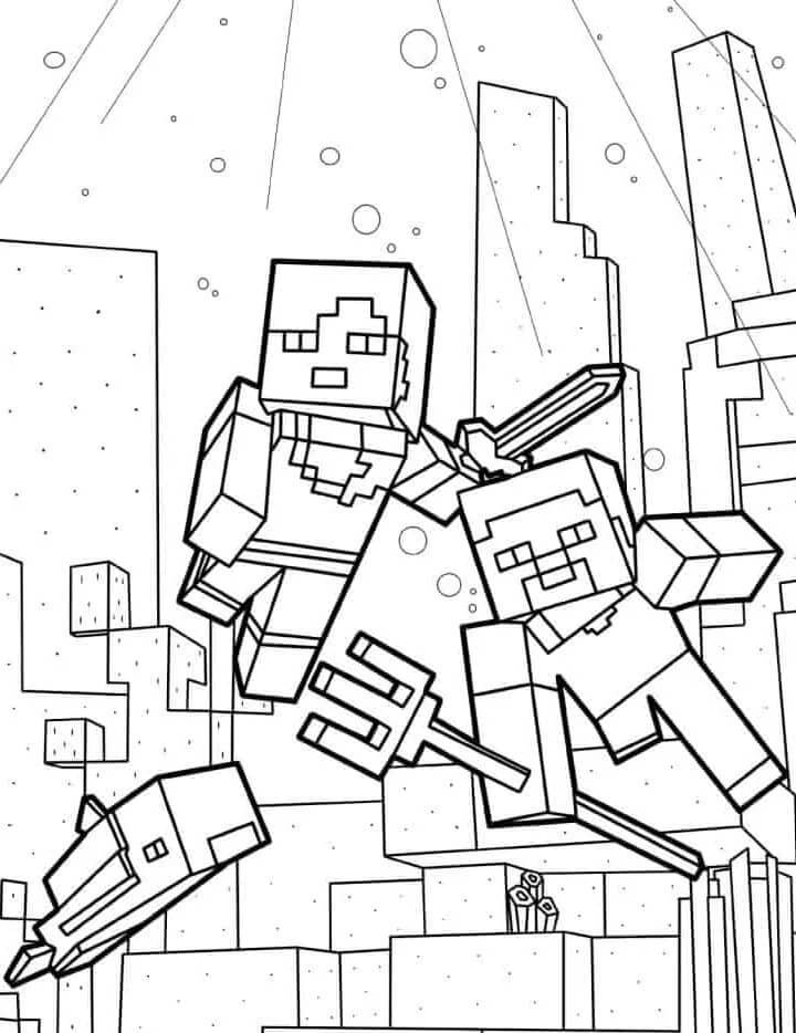Zdarma Minecraft k Tisku pro Děti omalovánka