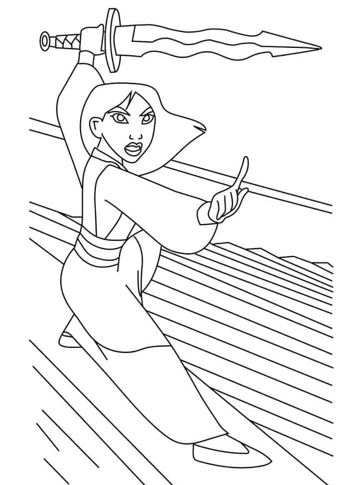 Zdarma Mulan Obrázek omalovánka