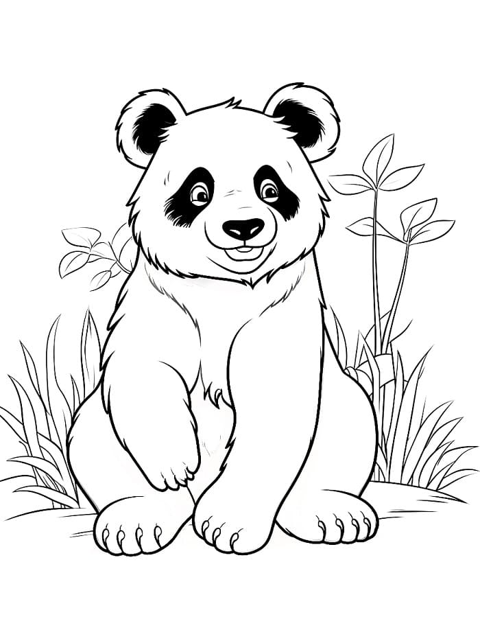 Zdarma Panda Vymalovatelné omalovánka