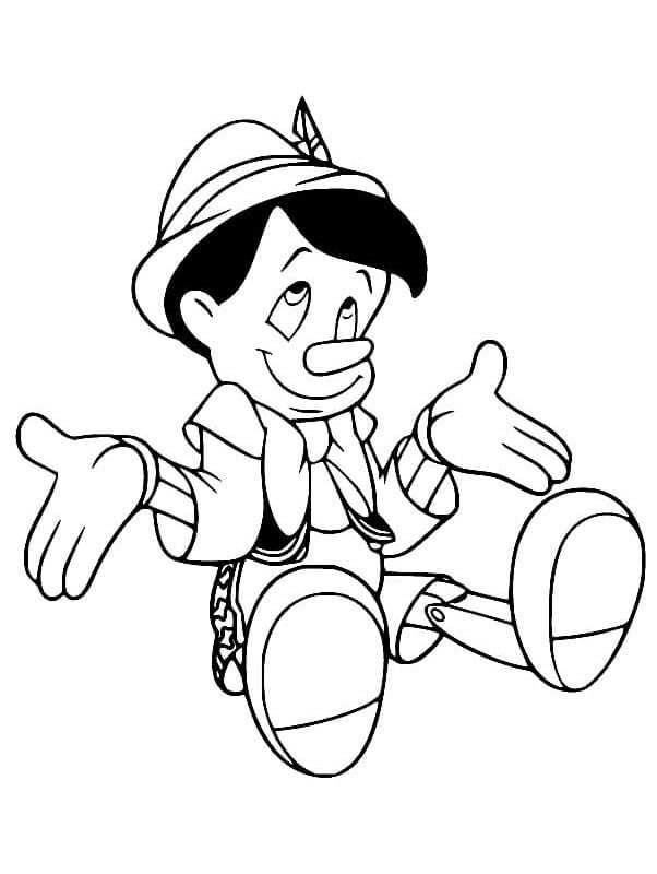 Zdarma Pinocchio Vymalovatelné omalovánka