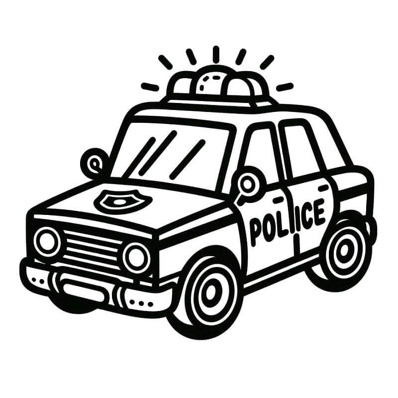 Zdarma Policejní Auto Obrázek omalovánka