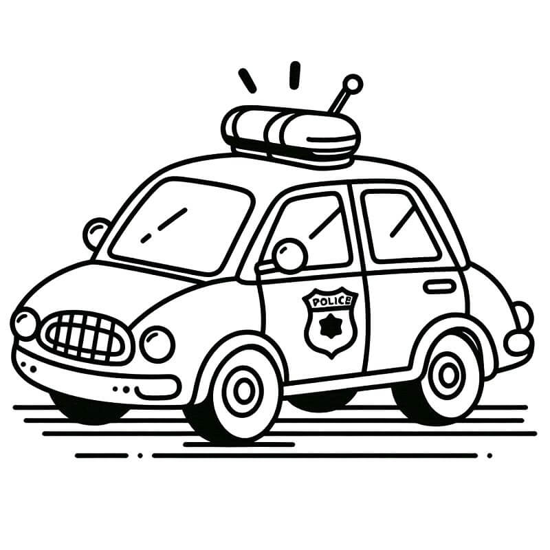 Zdarma Policejní Auto Vymalovatelné omalovánka