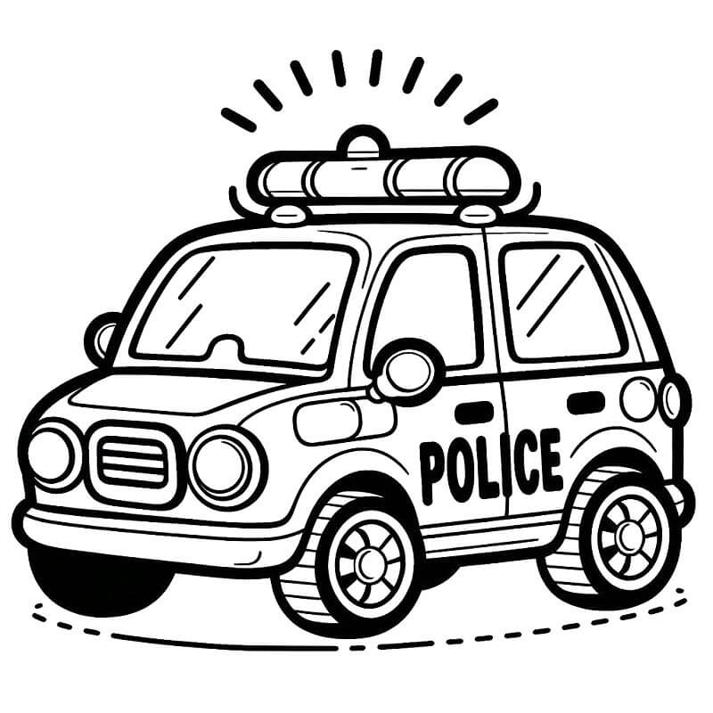 Zdarma Policejní Auto pro Malé Děti omalovánka