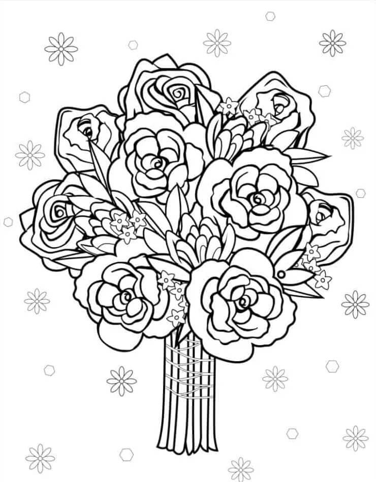 Zdarma Růže k Tisku pro Děti omalovánka