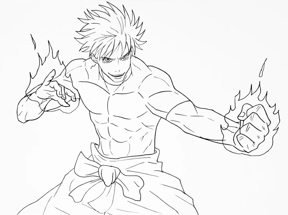 Zdarma Satoru Gojo Obrázek omalovánka