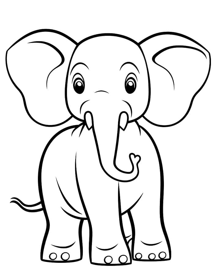 Zdarma Slon k Tisku pro Děti omalovánka
