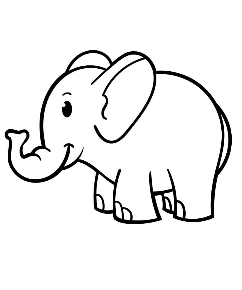 Zdarma Slon pro Malé Děti omalovánka
