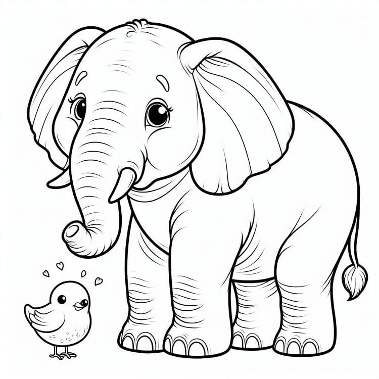 Zdarma Slon omalovánka