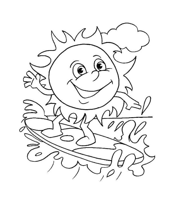 Zdarma Slunce Obrázek omalovánka