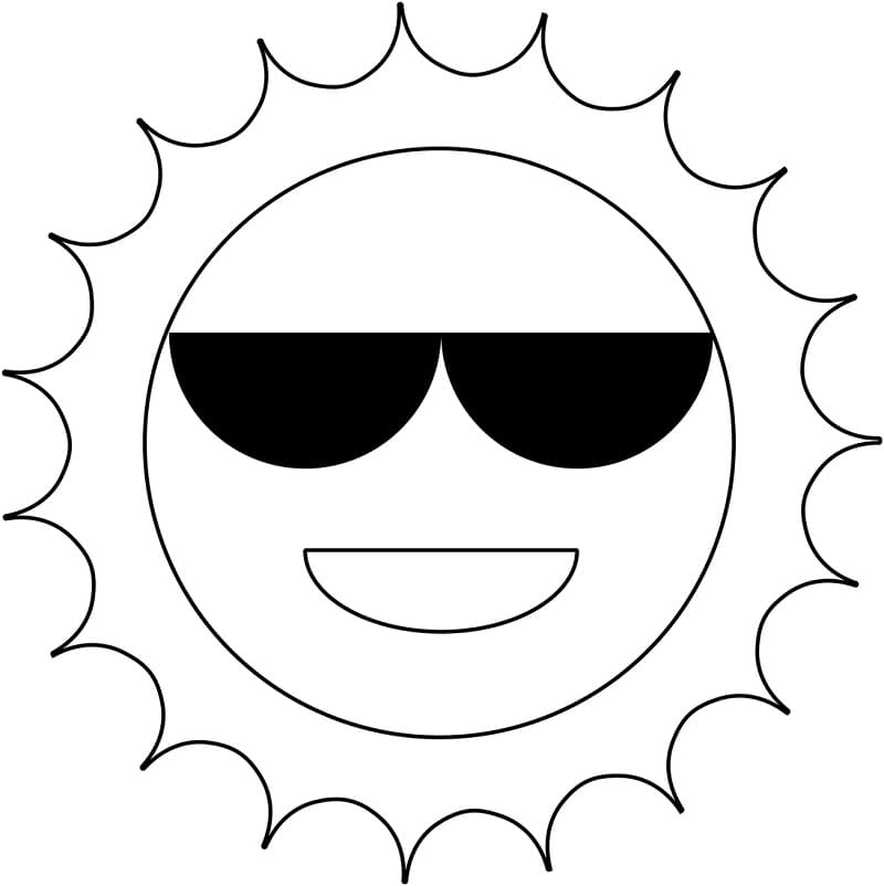 Zdarma Slunce k Tisku pro Děti omalovánka