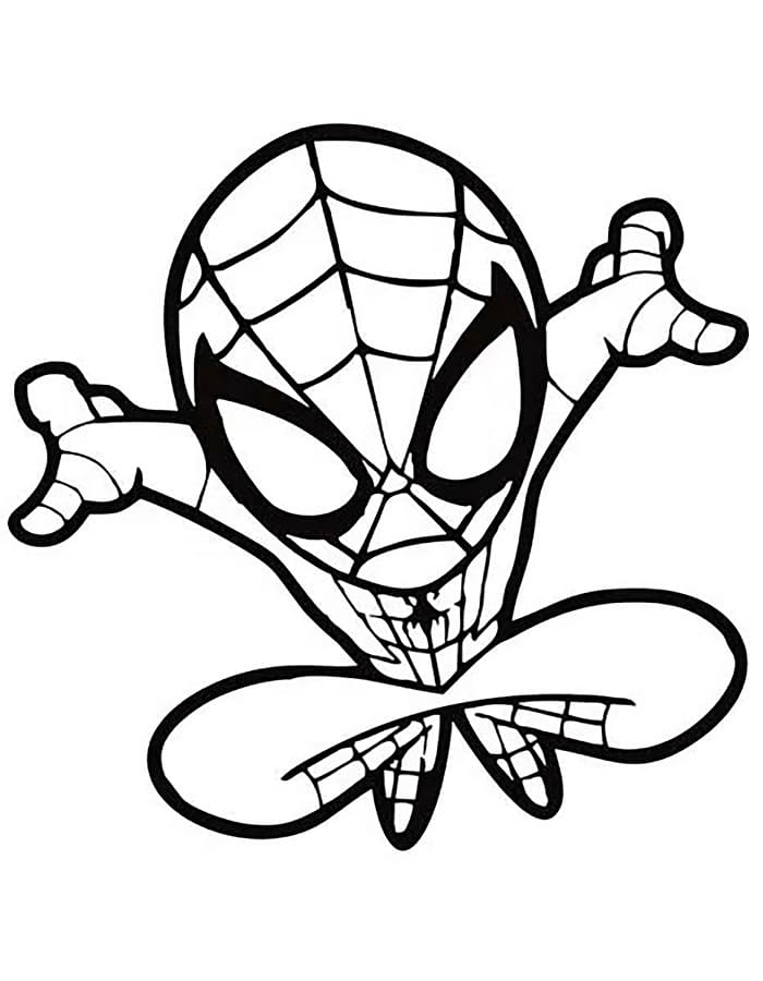 Zdarma Spiderman k Tisku pro Děti omalovánka
