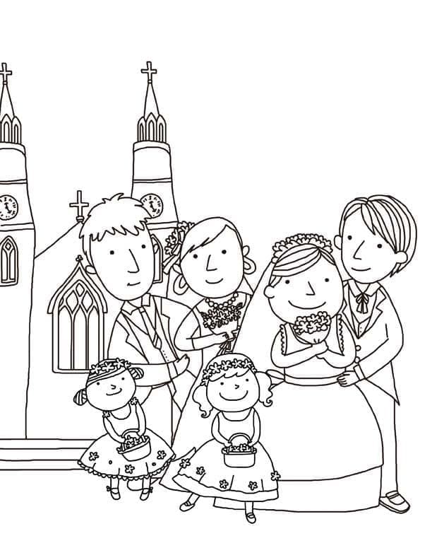 Zdarma Svatba Obrázek omalovánka