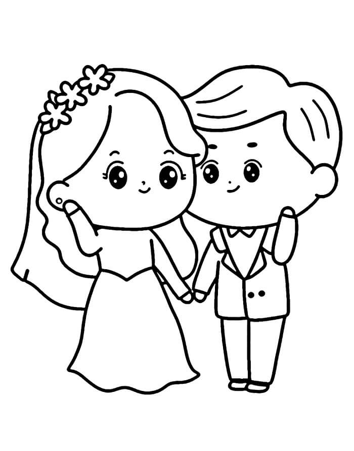 Zdarma Svatba k Tisku pro Děti omalovánka