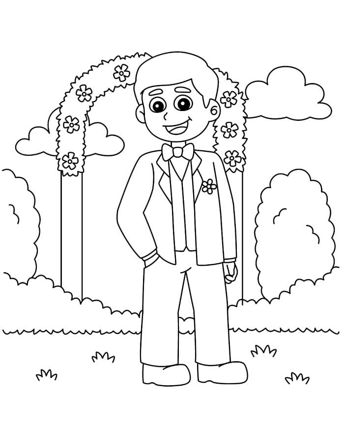 Zdarma Svatba omalovánka