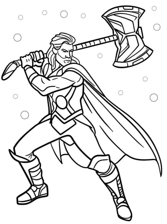 Zdarma Thor k Tisku pro Děti omalovánka