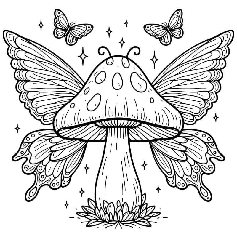 Zdarma Tisknutelná Houba omalovánka