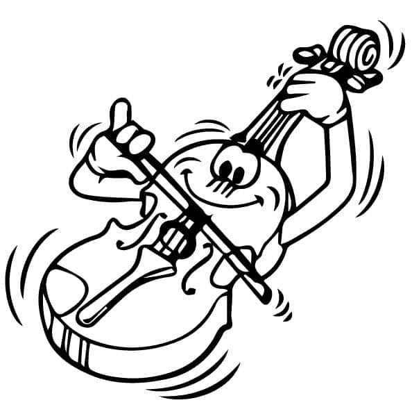 Zdarma Tisknutelná Housle omalovánka