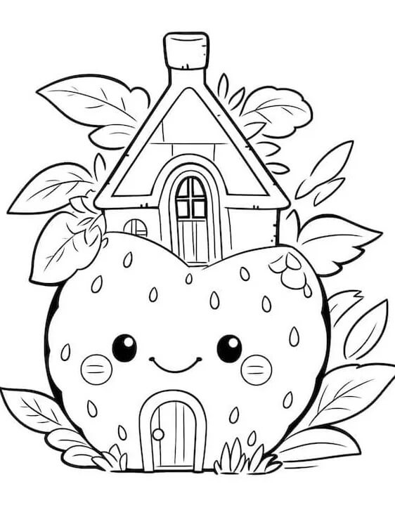 Zdarma Tisknutelná Jahoda omalovánka