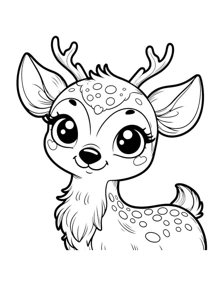 Zdarma Tisknutelná Jelen omalovánka