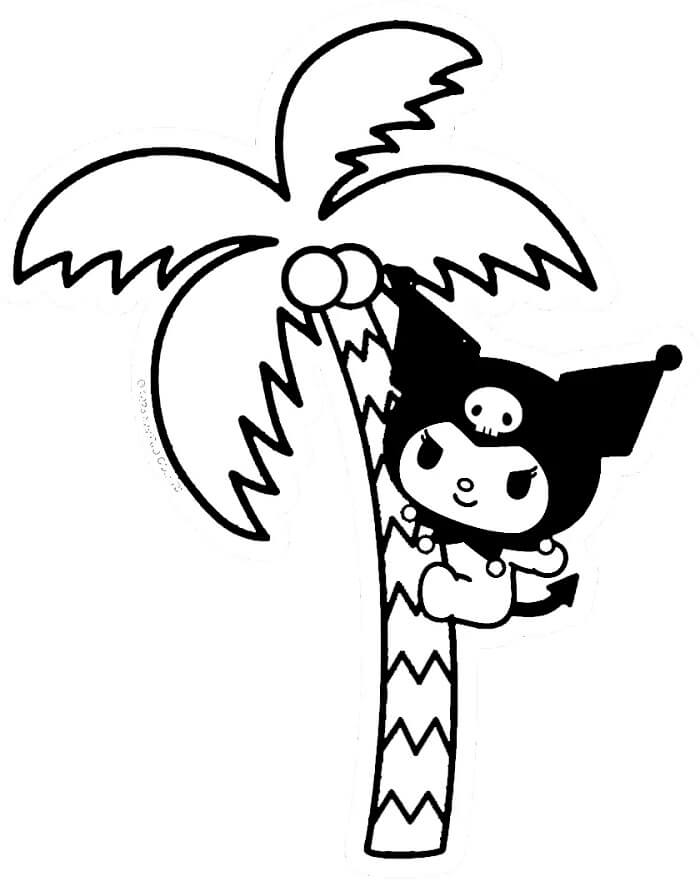 Zdarma Tisknutelná Kuromi omalovánka