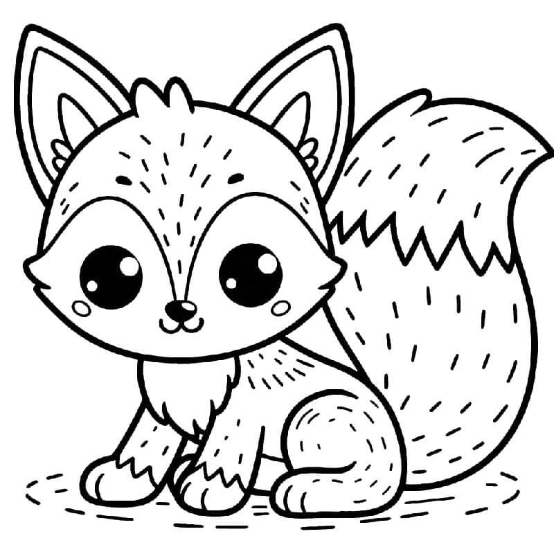 Zdarma Tisknutelná Liška omalovánka