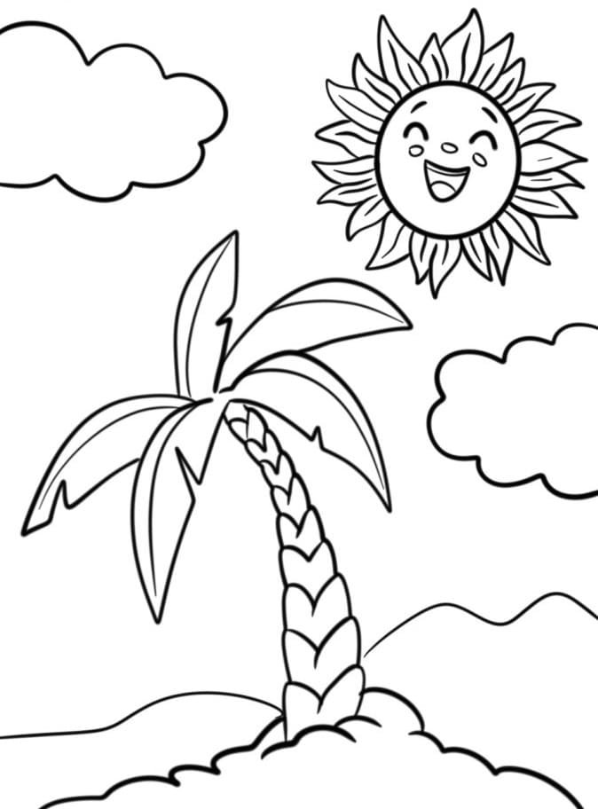 Zdarma Tisknutelná Palma omalovánka