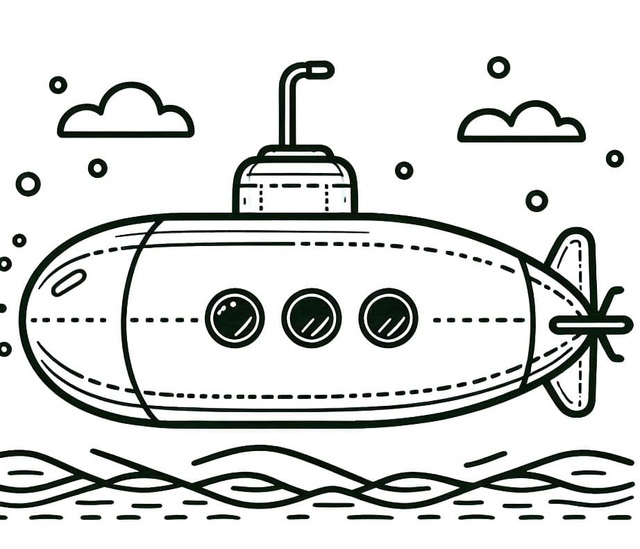Zdarma Tisknutelná Ponorka omalovánka
